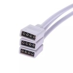 Conector FEMALE, cu 4 pini, pentru benzile led multicolore, RGB, 4 porturi, 1 intrare si 3 iesiri, flexibil